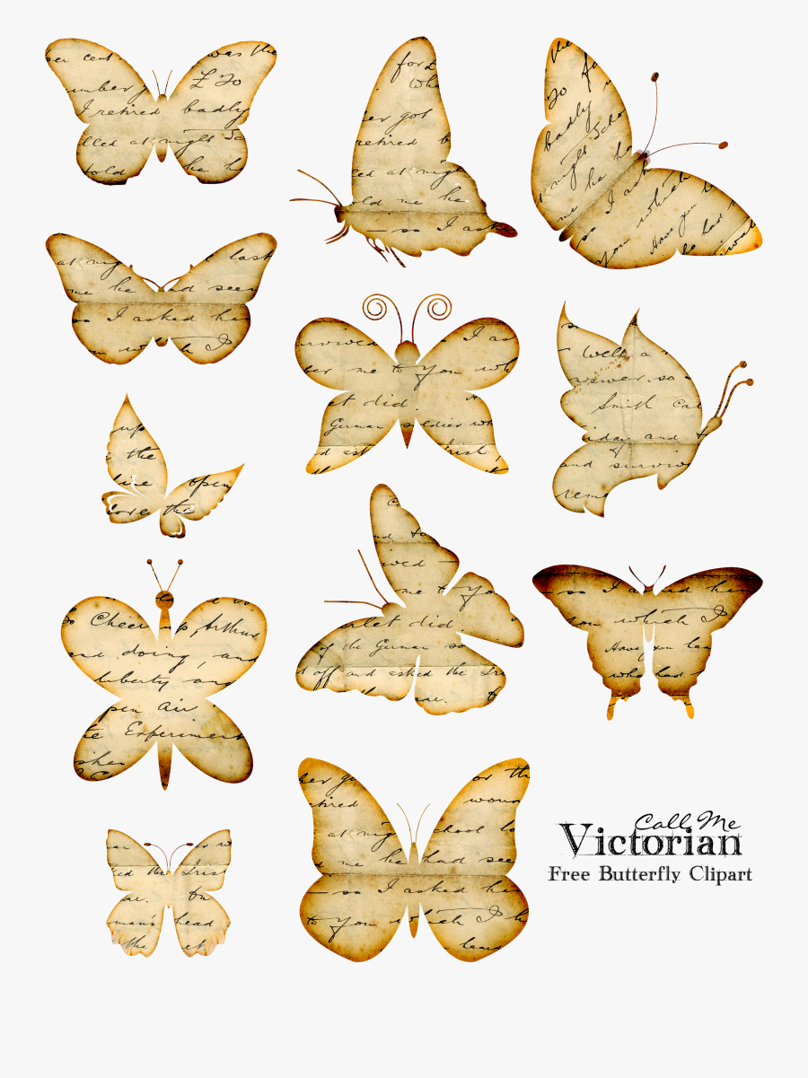 Butterfly Clip Art Printable - Винтажная Бабочка, Transparent Clipart