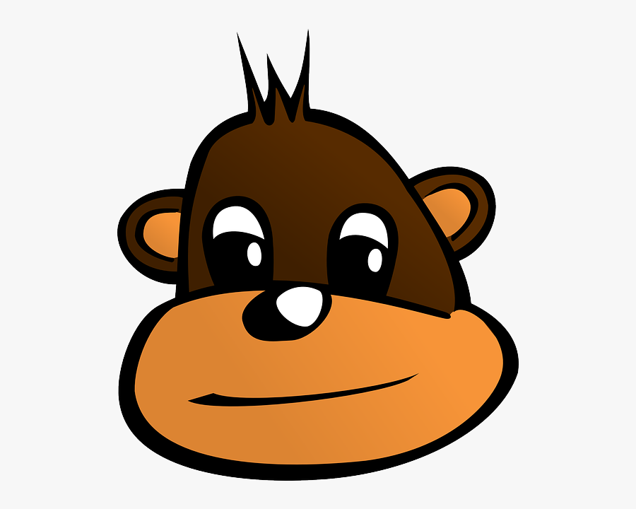 Free Vector Monkey Head Clip Art - Black And Red Monkey, Transparent Clipart