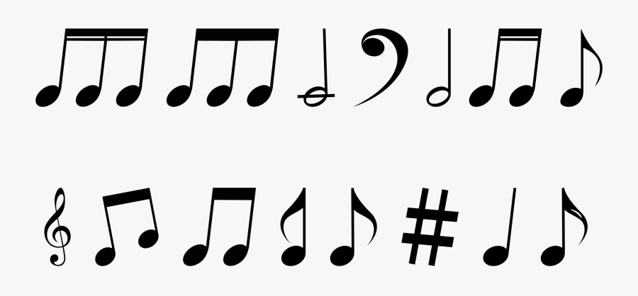 Clipart - Variety Of Music Notes, Transparent Clipart