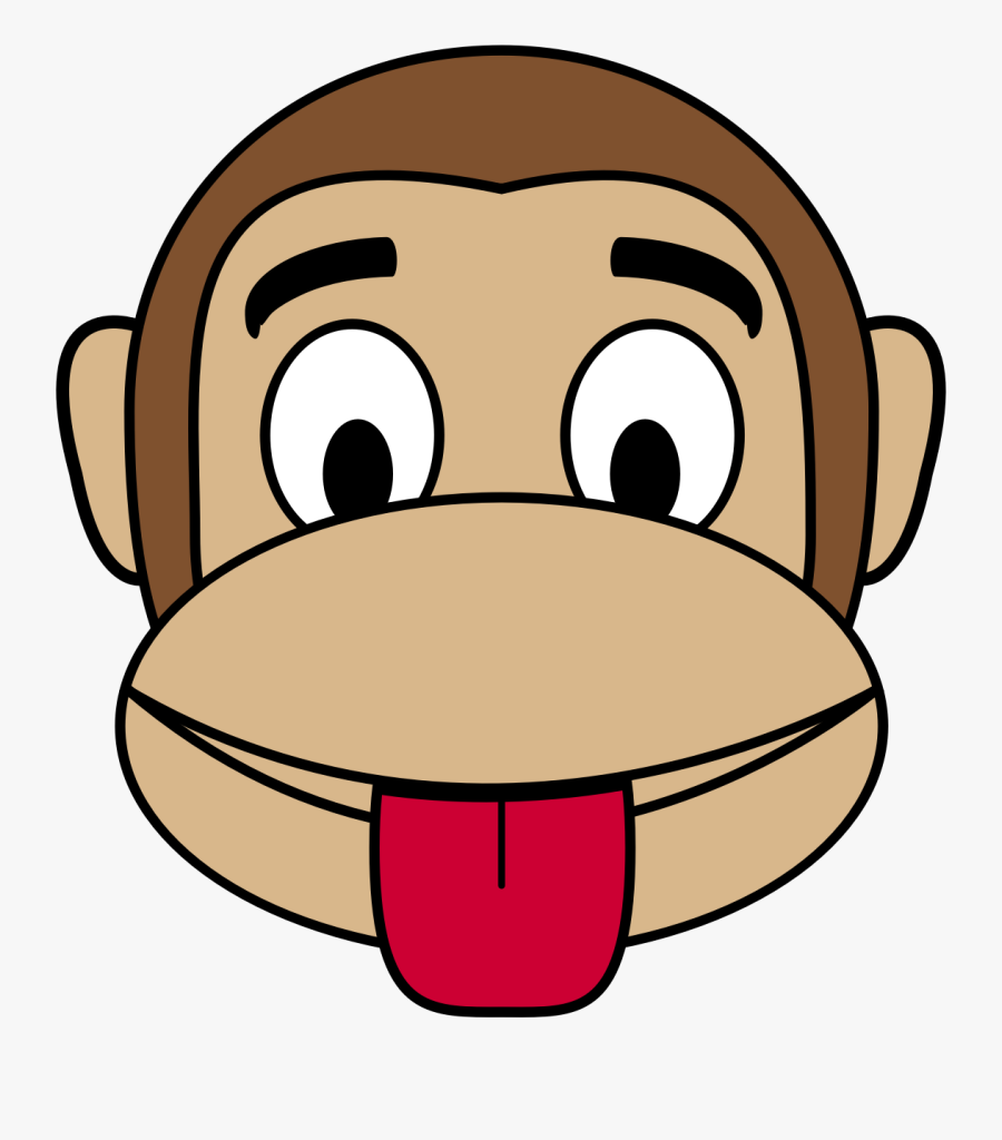 Tongue Out Clip Arts - Monkey Face Cartoon, Transparent Clipart