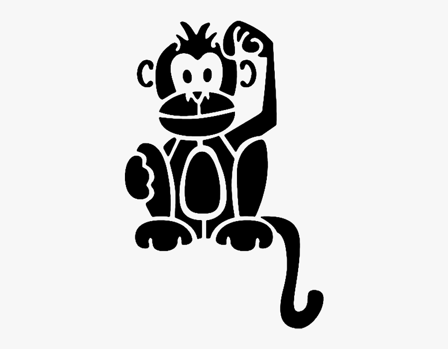 Ape Monkey Silhouette Png - Stencils Monkeys, Transparent Clipart