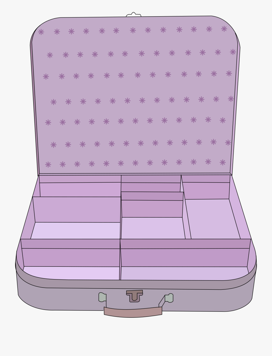 Suitcase, Purple, Open, Compa - Open Suitcase Clipart, Transparent Clipart