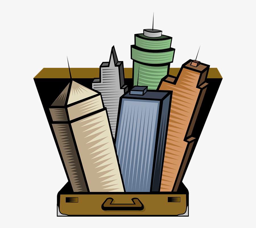 Suitcase Free To Use Clipart - Office Building Cartoon, Transparent Clipart