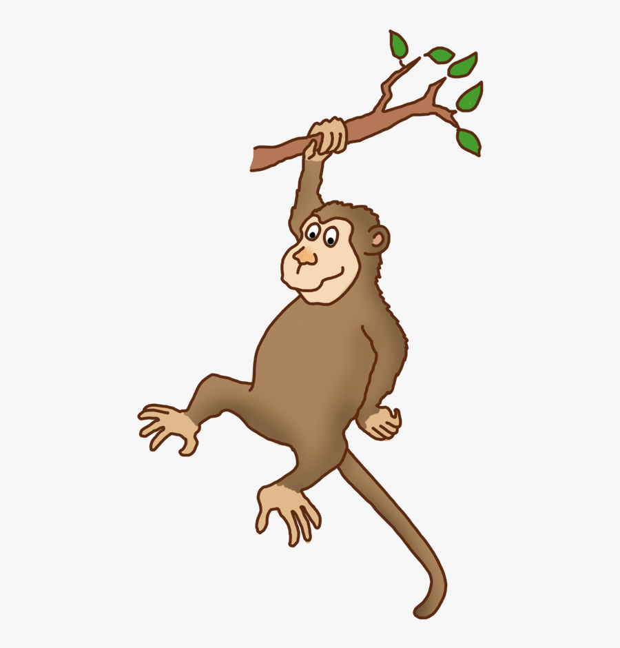 Funny Monkey Drawings - Monkey On Tree Png, Transparent Clipart