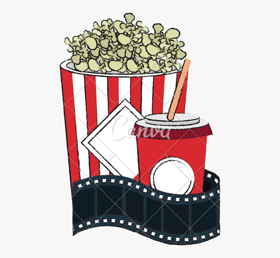 Popcorn And Soda Png - Palomitas Y Refresco Animado, Transparent Clipart