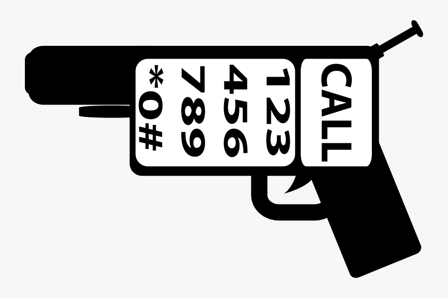 Gun Phone, Transparent Clipart