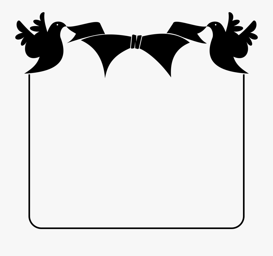 Transparent Bat Clip Art - Bird Frames Black And White Png, Transparent Clipart