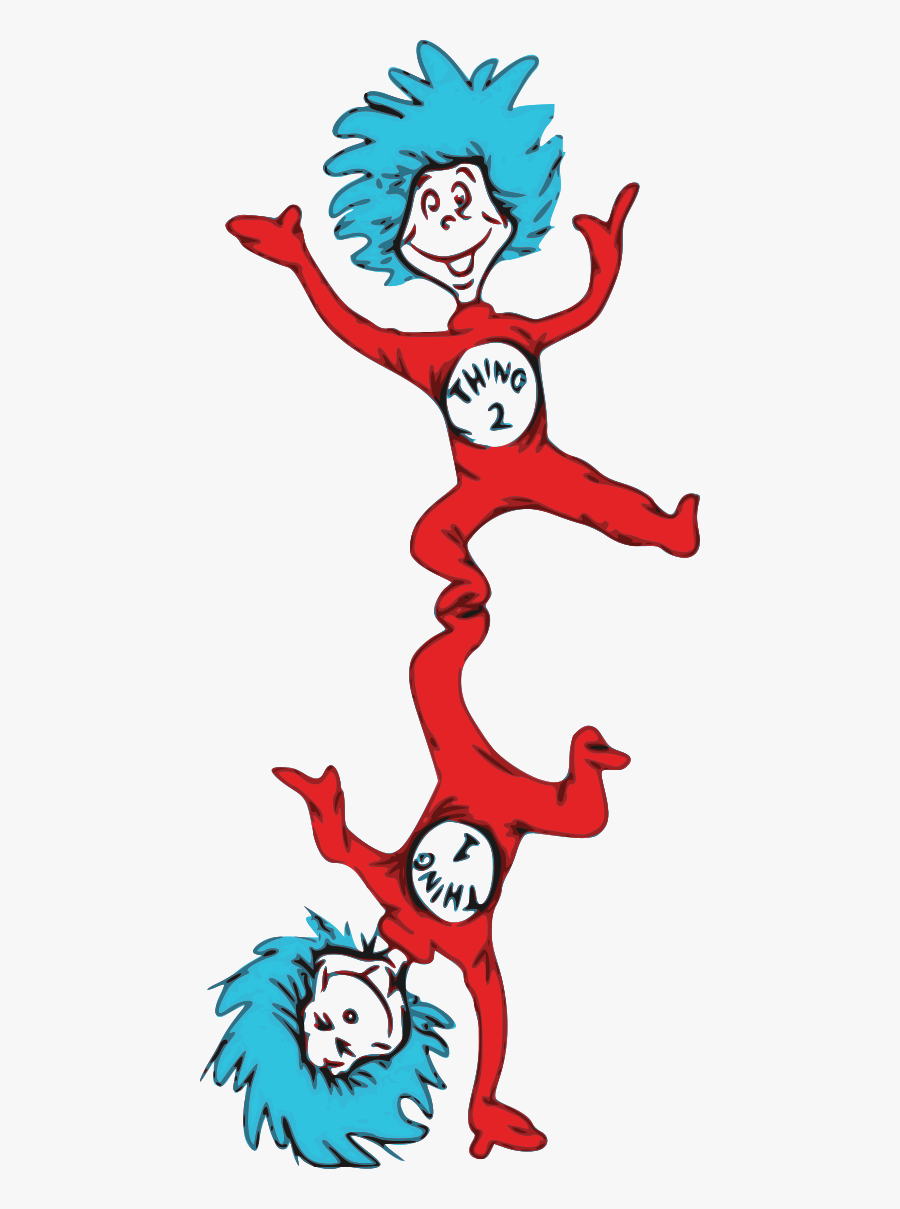 Transparent Dr Seuss Clipart - Thing One And Two Cat In The Hat, Transparent Clipart