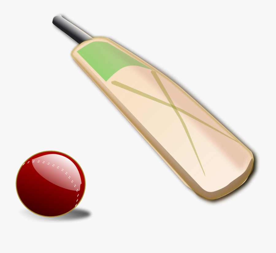 Sports Equipment,cricket Bats,batting - Cartoon Cricket Bat And Ball, Transparent Clipart