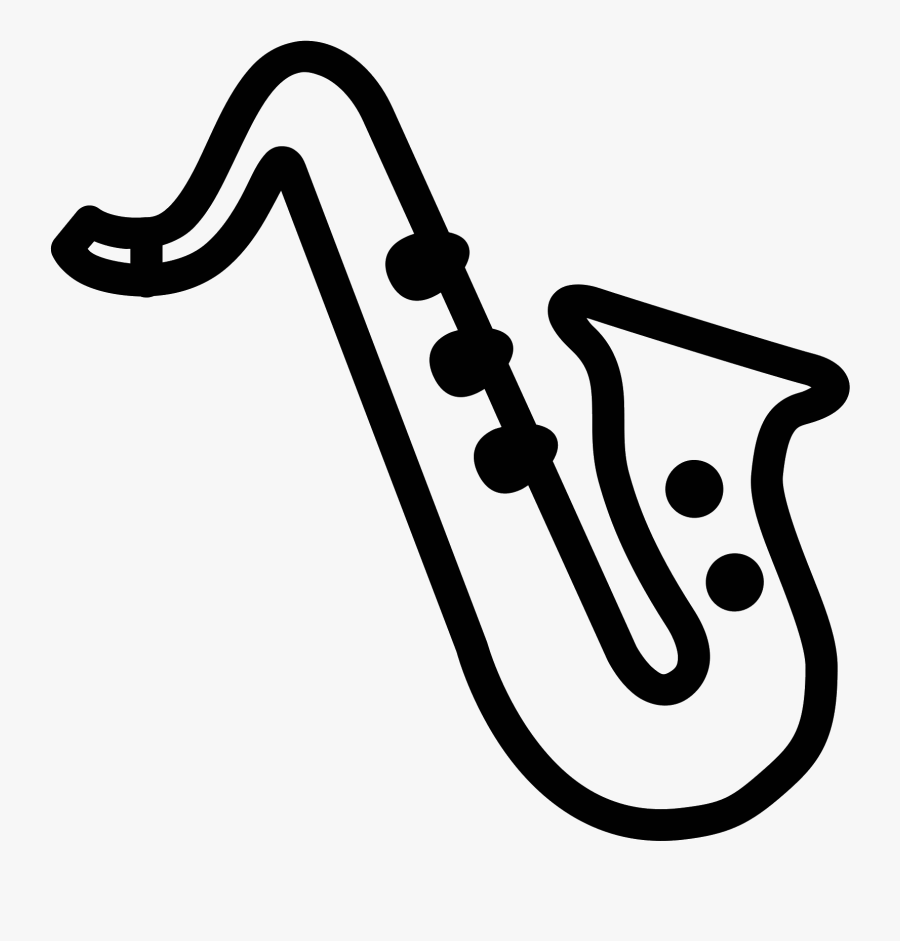 Transparent Saxaphone Clipart - Alto Saxophone Drawing Easy, Transparent Clipart
