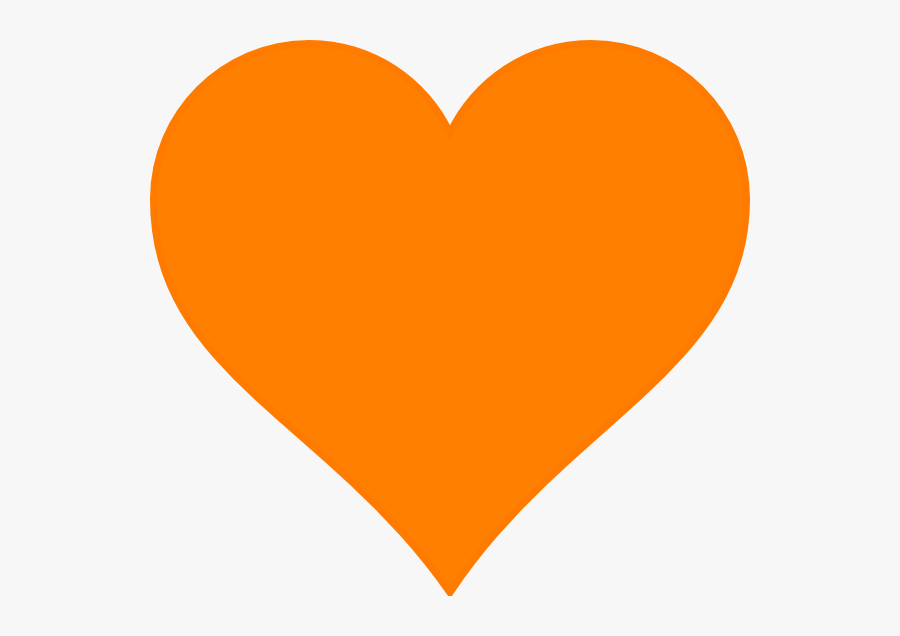 Heart And Angel Wings Clipart - Orange Heart, Transparent Clipart