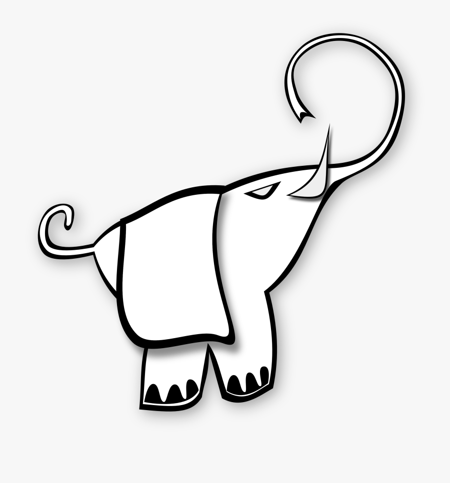 Elephant Line Drawing - Clip Art, Transparent Clipart