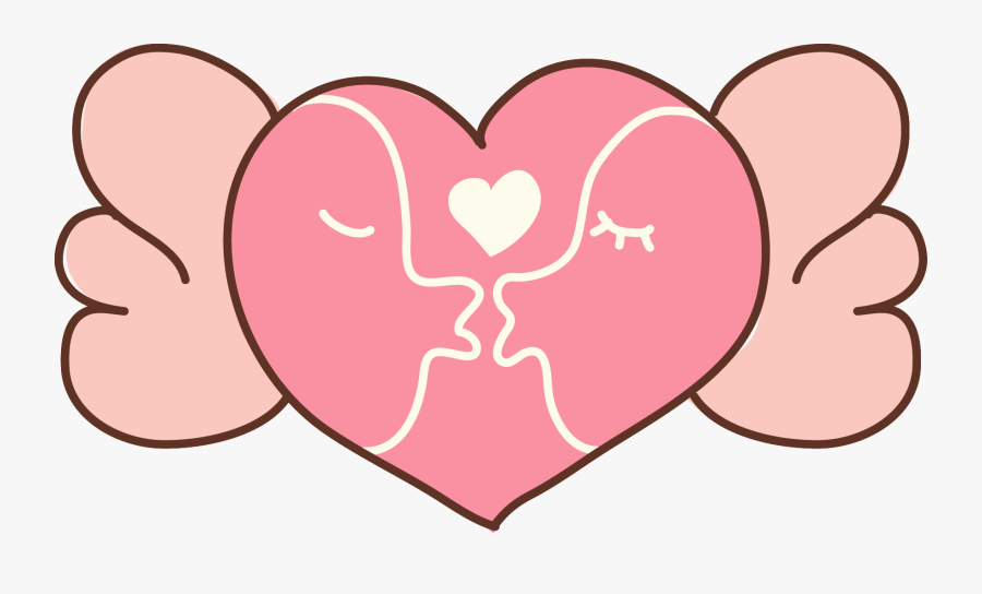 Clip Art Angel Wings Cartoon - Pink Heart Clipart, Transparent Clipart