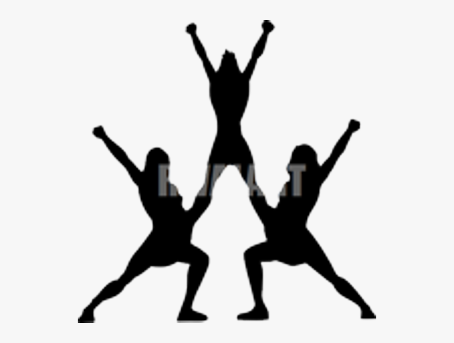 Cheerleading Motorcycle Stunt Riding Clip Art - Cheer Silhouette, Transparent Clipart