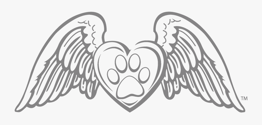 Transparent Paw Patrol Badge Clip Art - Paw Print Angel Wings, Transparent Clipart