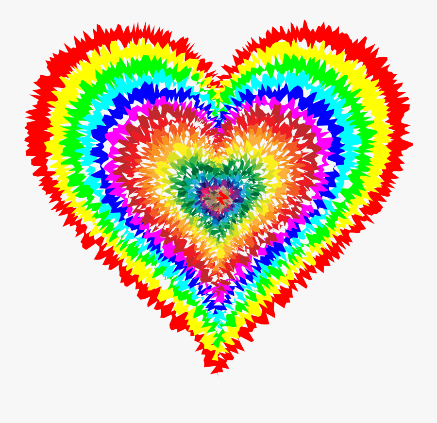 Heart Look At All - Tie Dye Love Heart, Transparent Clipart
