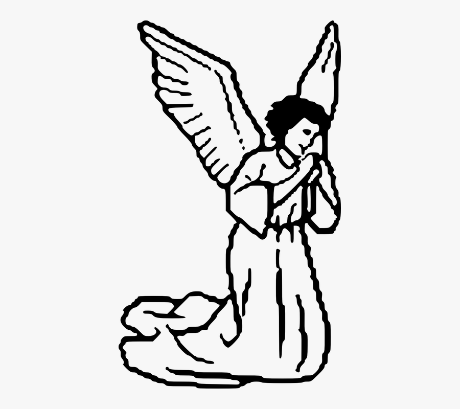 Praying Angel Clipart Black And White, free clipart download, png, clip...