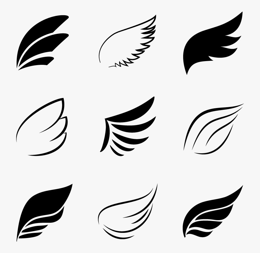 Elements Flight Angel Bird Black Logo Wing Clipart - Cute ...