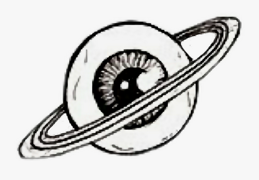 #eye #space #planet #black #white #drawing #clipart, Transparent Clipart