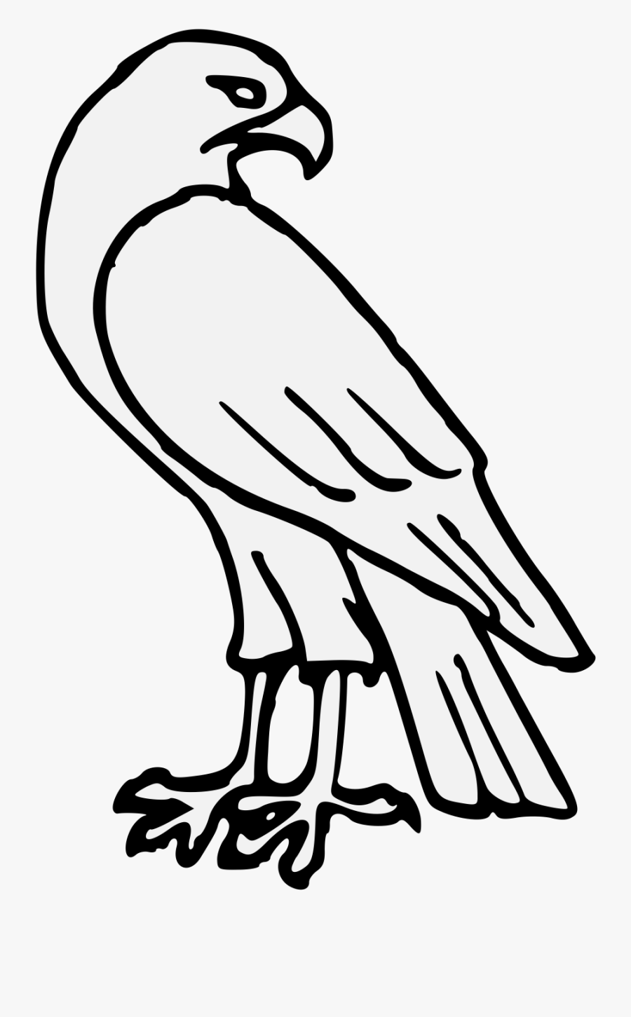 Easy Falcon Drawing Clipart , Png Download - Easy Drawing Of A Hawk, Transparent Clipart