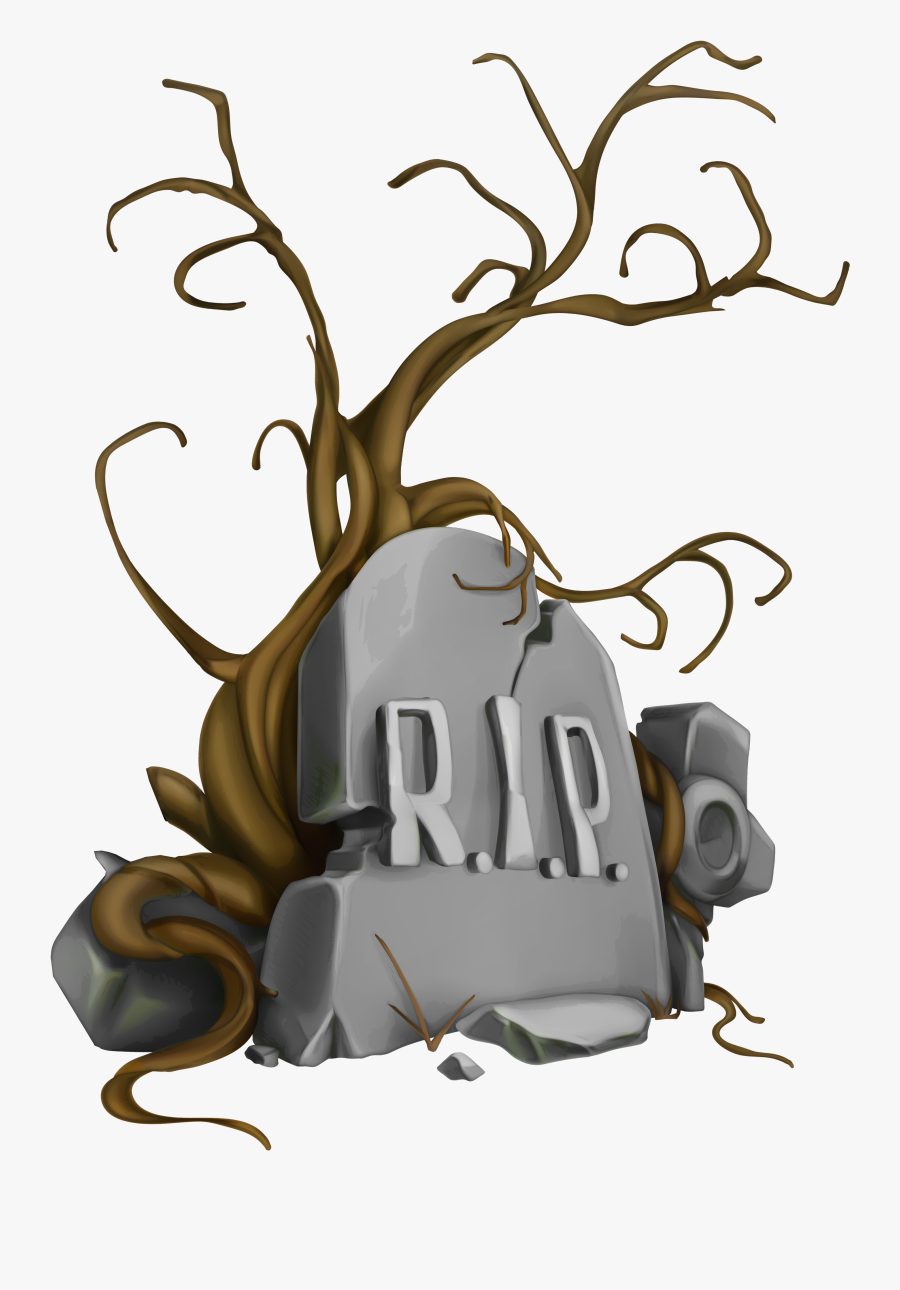 Halloween Rip Tombstone And Tree Png Clipart Image - Rip Clipart Png, Transparent Clipart