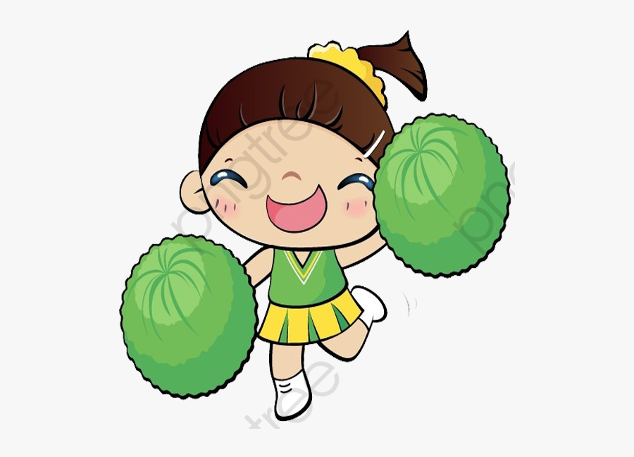 Hand Drawn Cheerleader - เชียร์ หลี ด การ์ตูน, Transparent Clipart