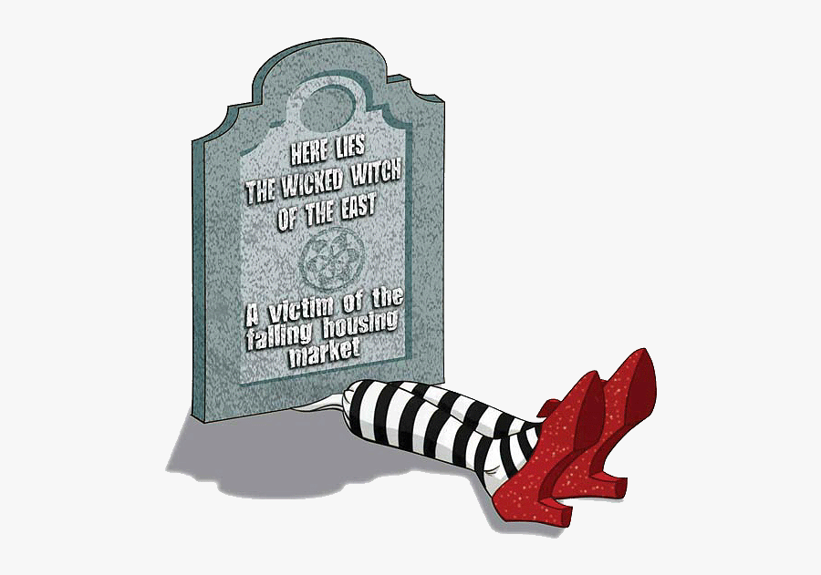 Cartoon Tombstones - Clipart Library - House Falling On Wicked Witch, Transparent Clipart