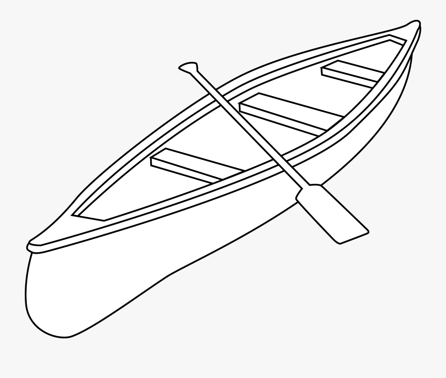 Canoe Coloring Page, Transparent Clipart