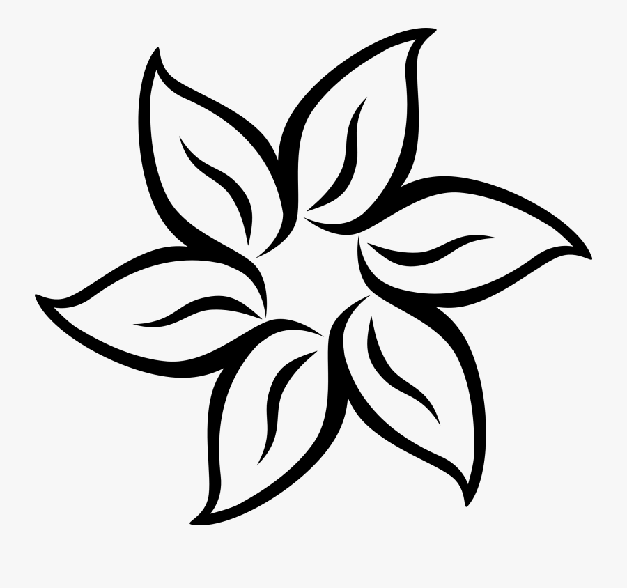 Design Clipart - Flower Black And White, Transparent Clipart