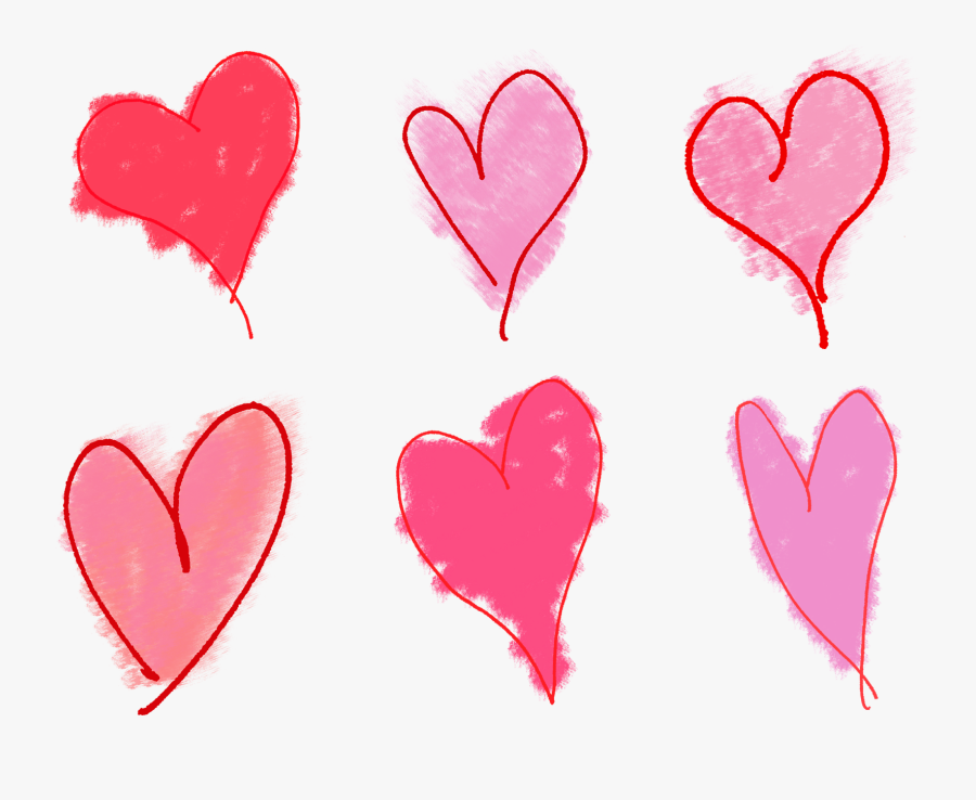 Valentine Heart Clip Art Collage Sheet Download - Drawn Pink Heart Clipart Transparent, Transparent Clipart