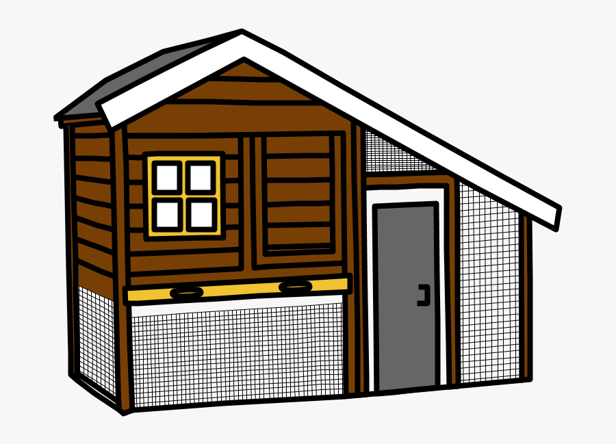 Chicken Coop, Brown, Yellow, Gray - House, Transparent Clipart