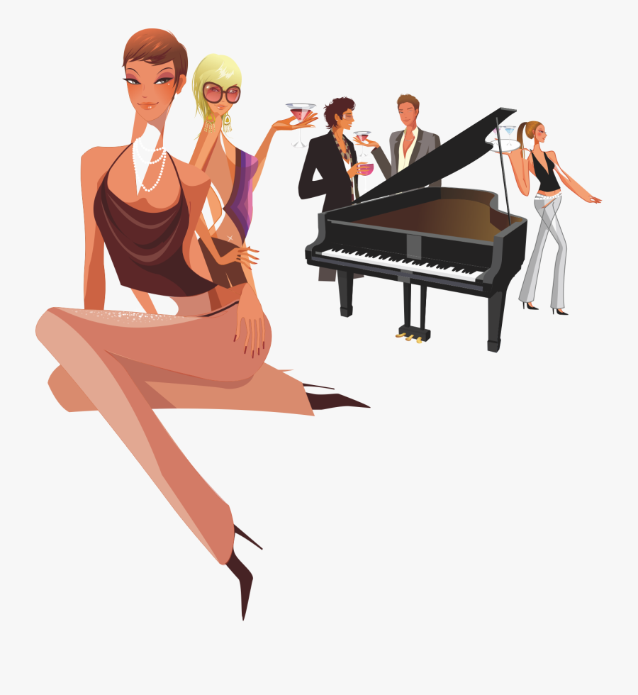 Cartoon Piano Transparent Background, Transparent Clipart