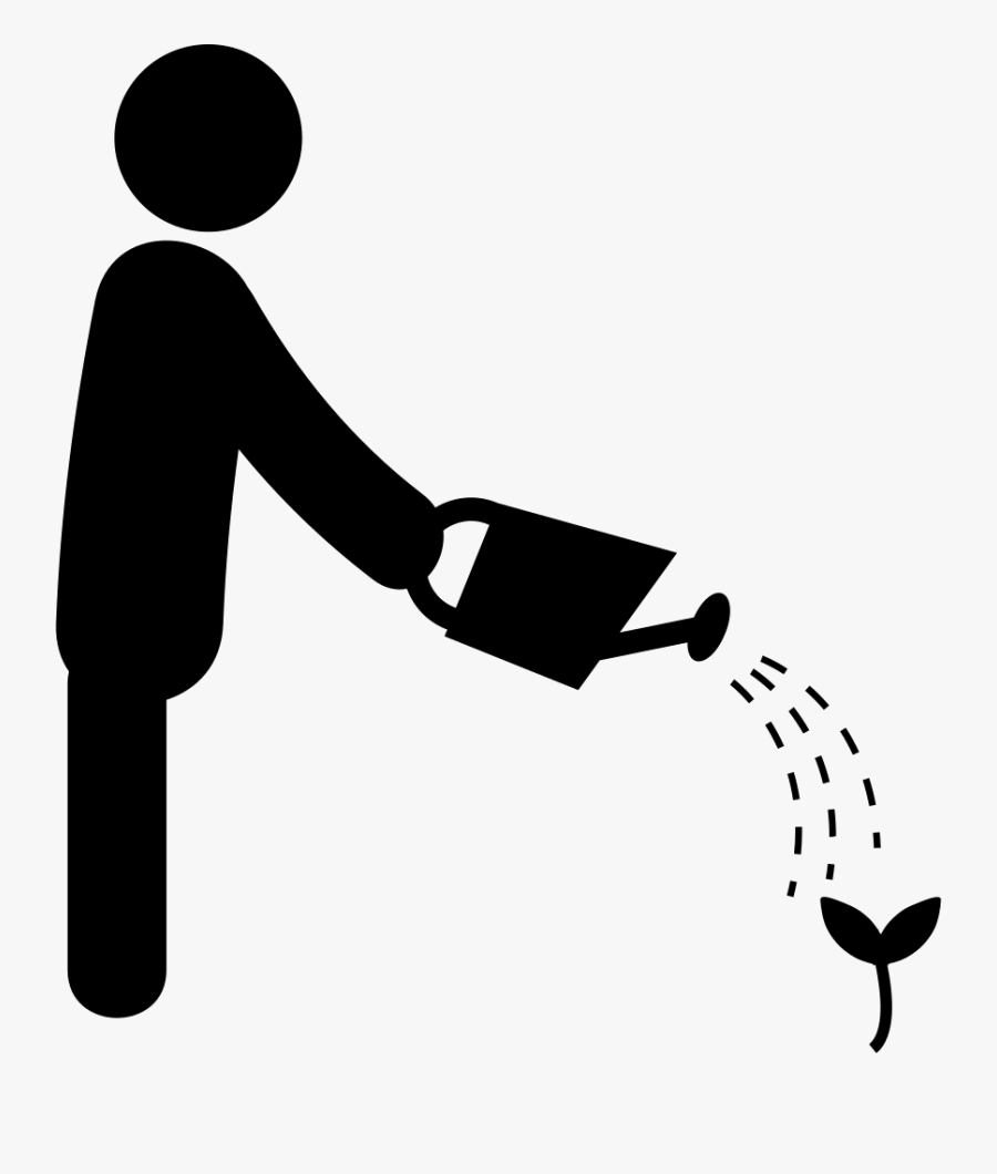 Man Watering A Plant Svg Png Icon Free Download - Man Watering Plants Png, Transparent Clipart