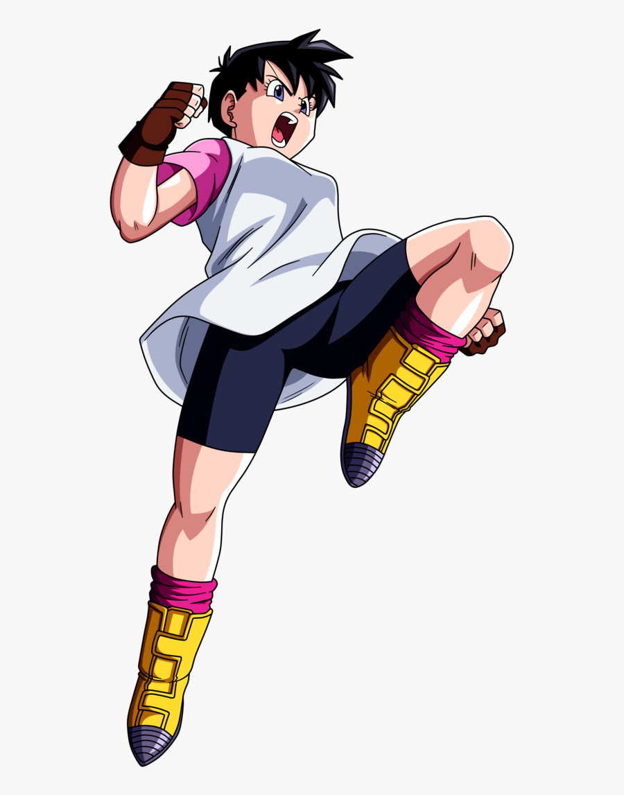 Cartoon,kick,anime,clip Character,strike,style - Videl Dbz, Transparent Clipart