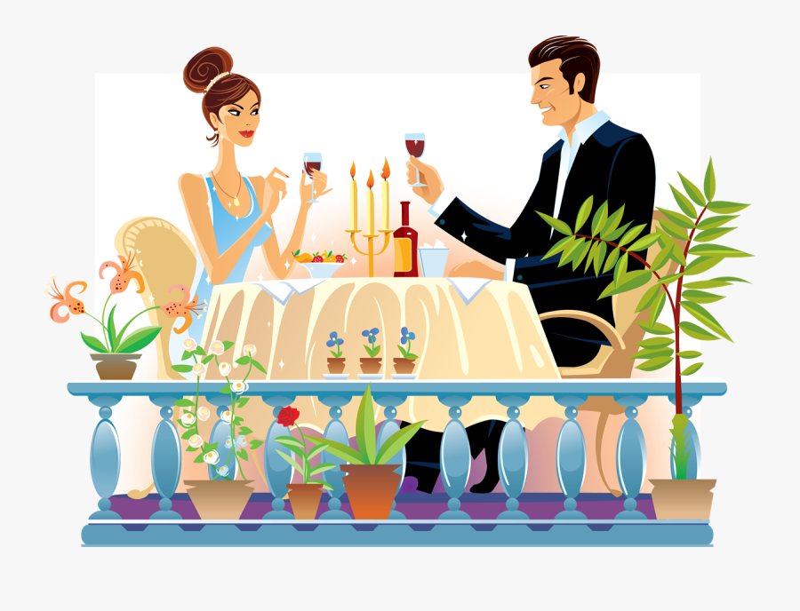 Date Clipart Couple - Valentines Day Date Clipart, Transparent Clipart