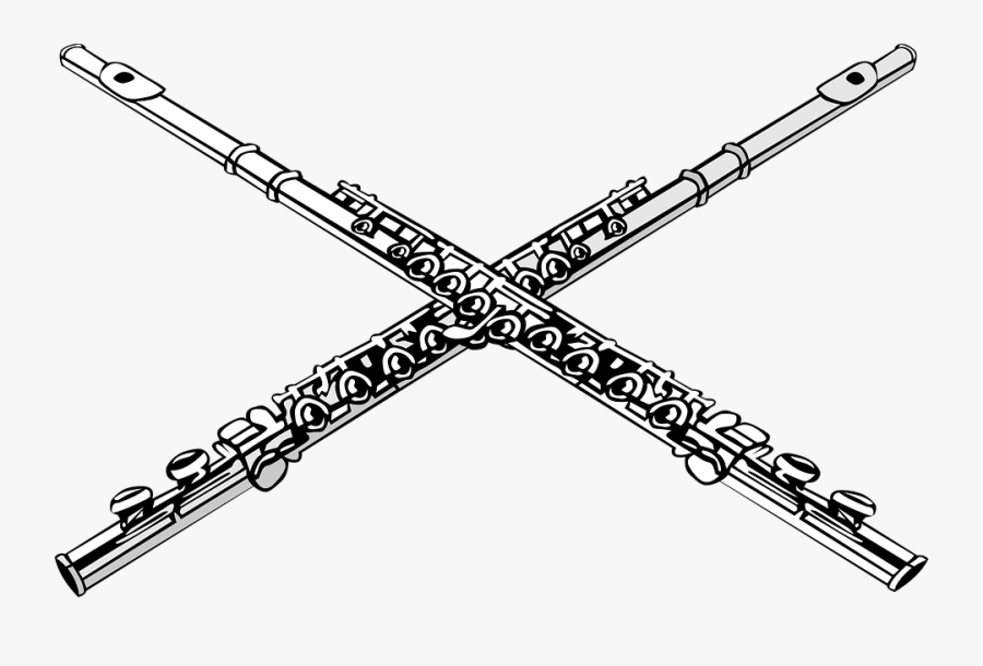 Banjo Clipart Crossed - Marching Band Flute Clipart, Transparent Clipart