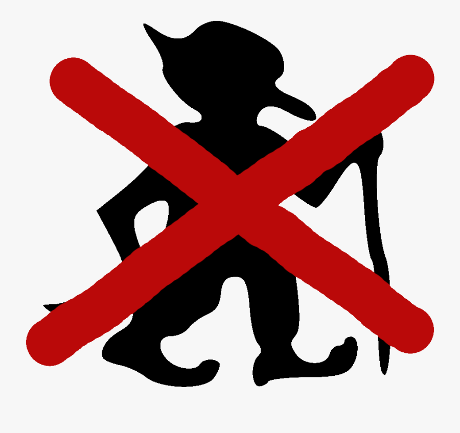 Troll Crossed Out - Person Crossed Out Clipart, Transparent Clipart