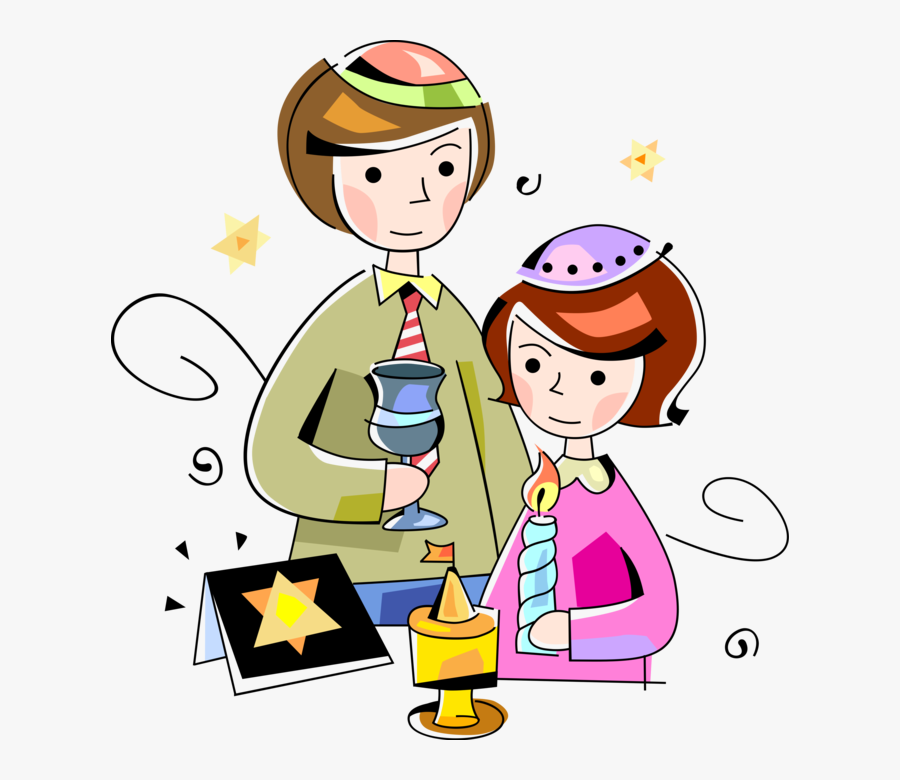 Vector Illustration Of Jewish Wedding Marriage, Kiddushin - Jewish Child Png, Transparent Clipart