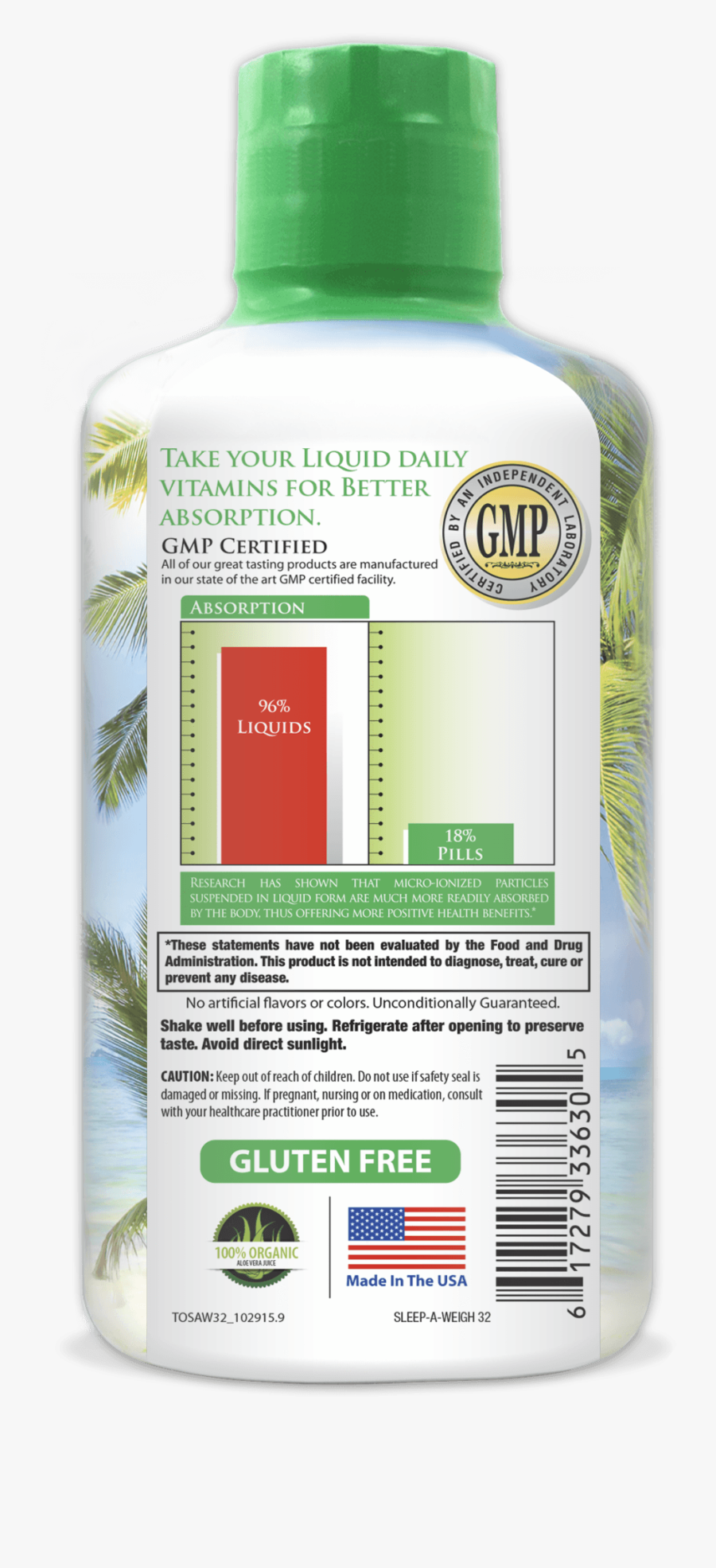 Tropical Oasis Sleep A Weigh Plus Liquid - Plastic Bottle, Transparent Clipart