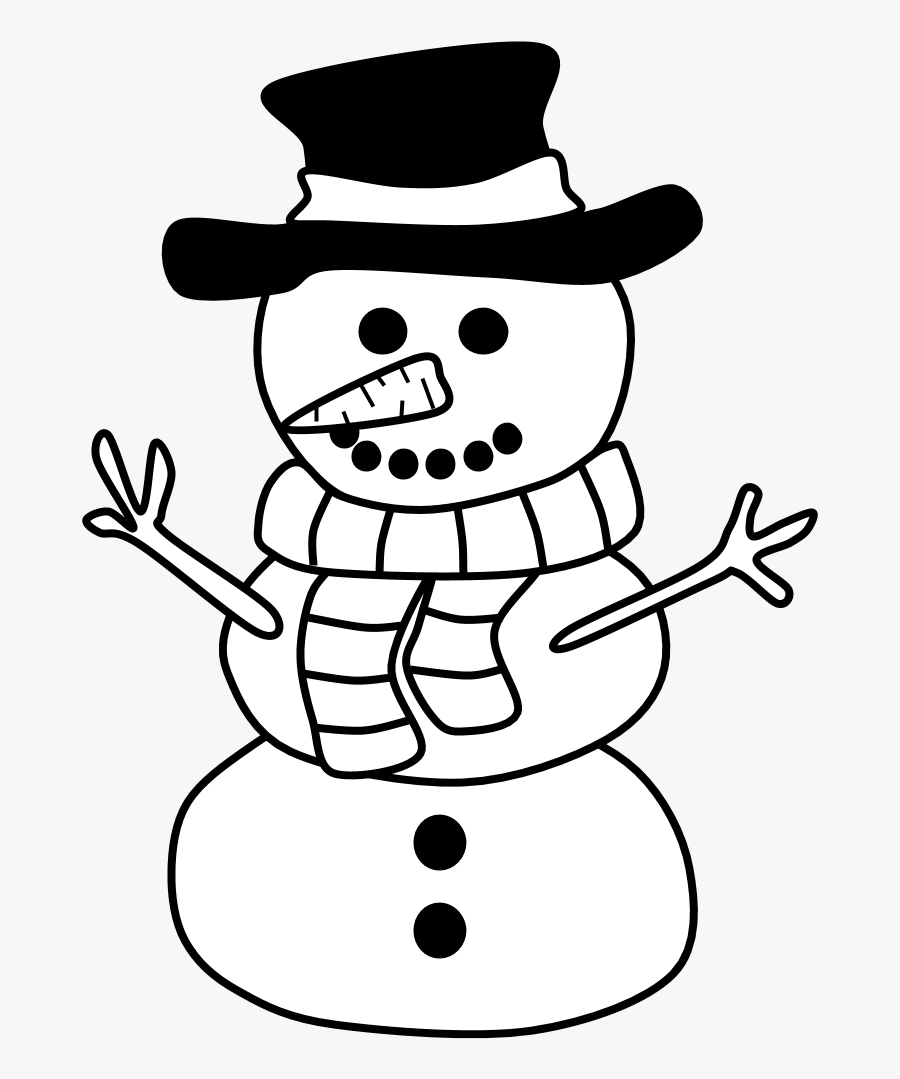 Snowman Hat Scarf Black And White Snowman Clip Art Black And White Free Transparent Clipart Clipartkey