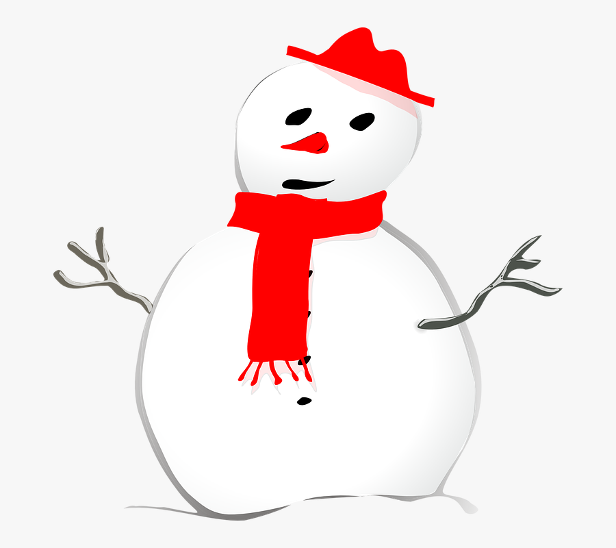 Snowman, Winter, Seasonal, White, Red, Cold, Frost - Snowman Clip Art, Transparent Clipart