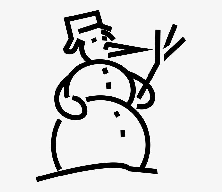 Vector Illustration Of Snowman Anthropomorphic Snow, Transparent Clipart