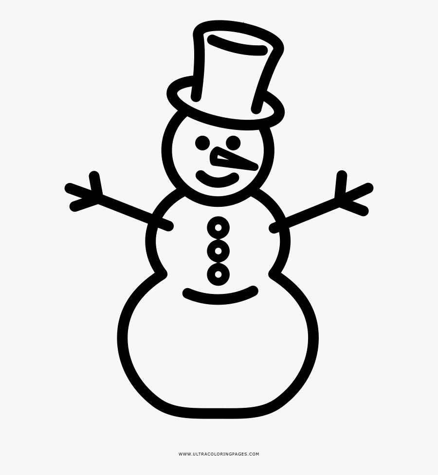Snowman Coloring Page - Cartoon, Transparent Clipart