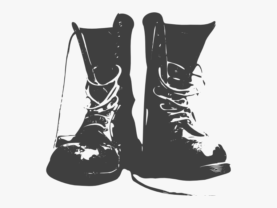 Black Boots Clip Art At Clker - Army Boots Vector, Transparent Clipart