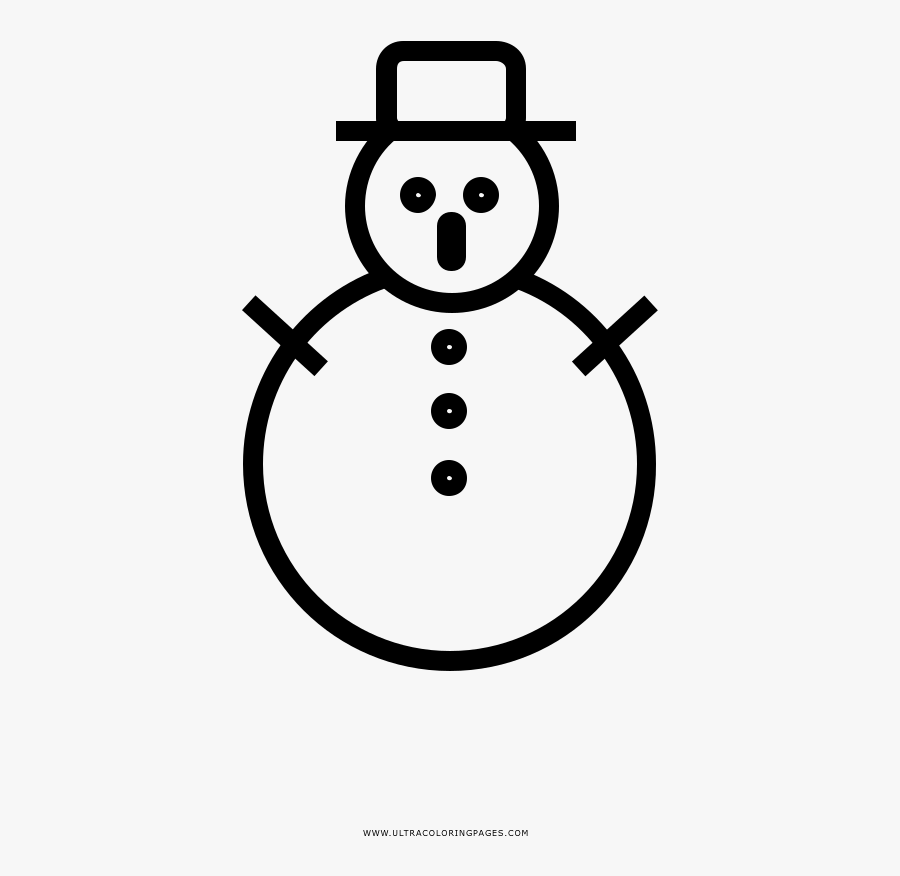 Snowman Coloring Page - Cartoon, Transparent Clipart