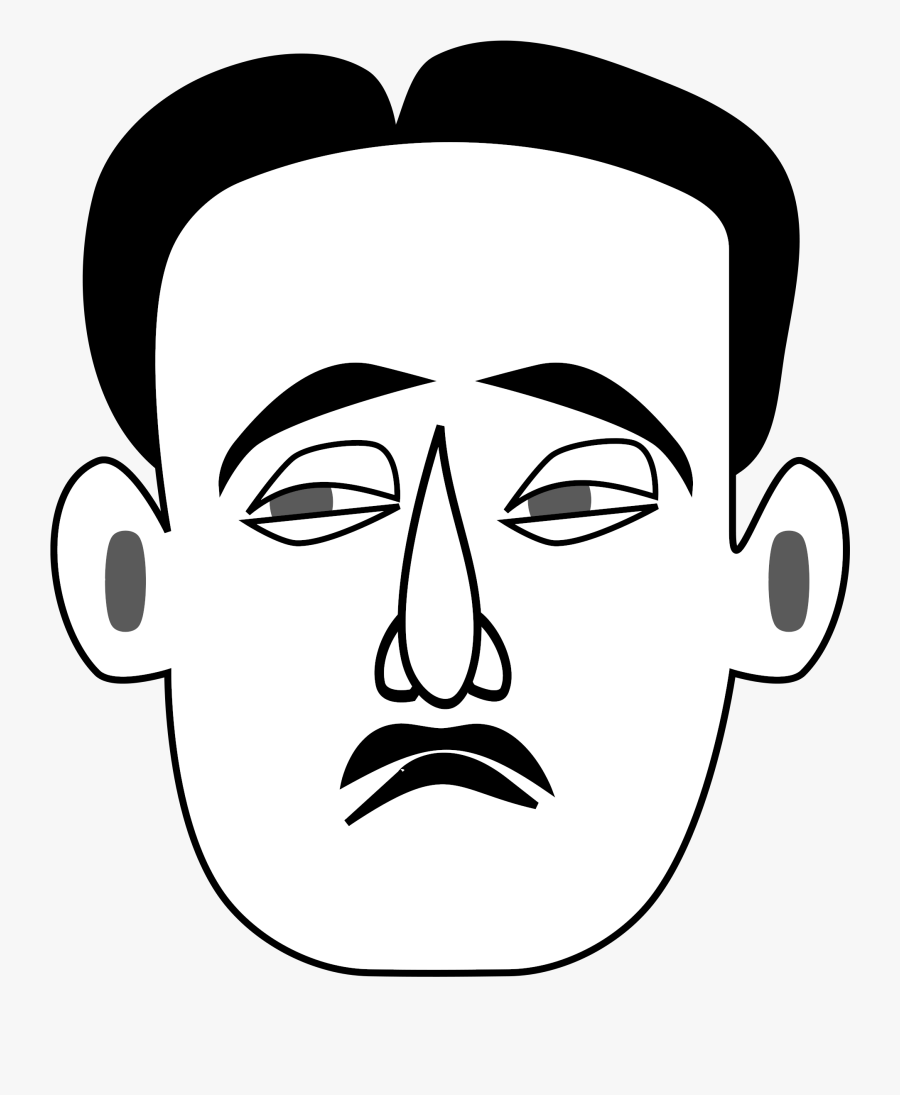 Clipart Of Face, Dad Black And Depressed Person - Sad Man Face Clipart, Transparent Clipart