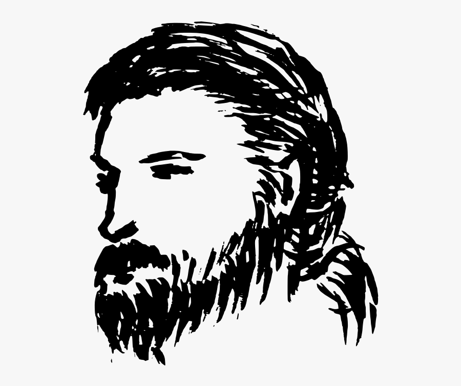 Doug Phillips Sketch - Vector Beard Long Hair, Transparent Clipart
