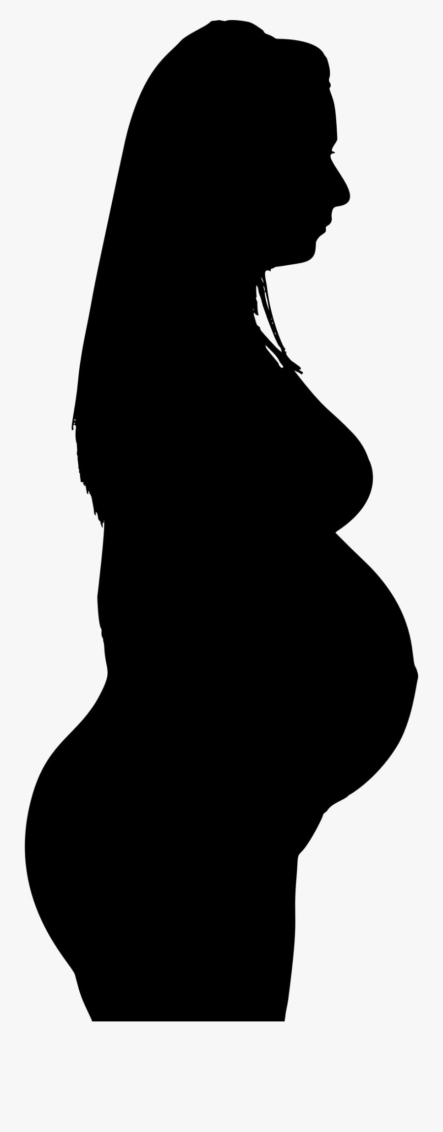 Silhouette Pregnant Woman - Pregnant Woman No Background, Transparent Clipart