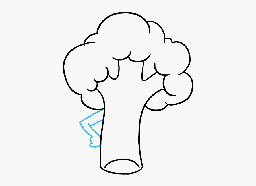 How To Draw Broccoli - Broccoli Vegetables Drawing Easy Big, Transparent Clipart
