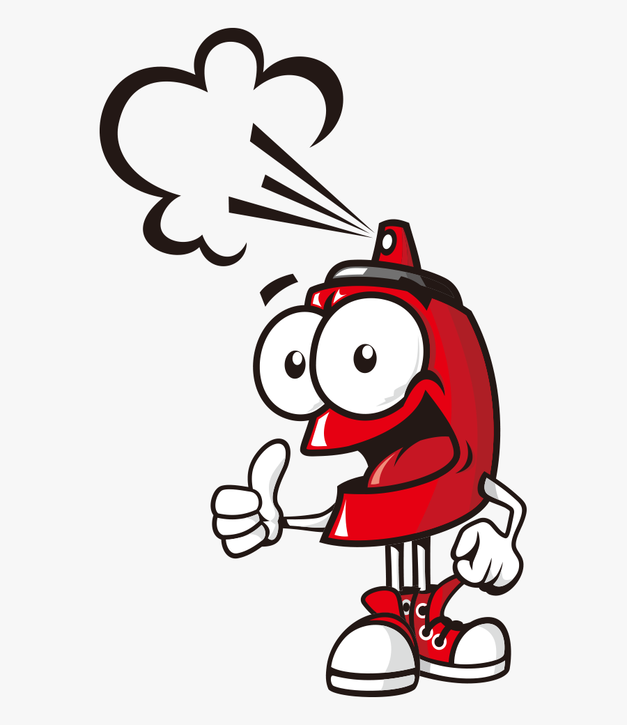 Aerosol Spray Cartoon Comics Bottle - Alat Cat Semprot Vector, Transparent Clipart